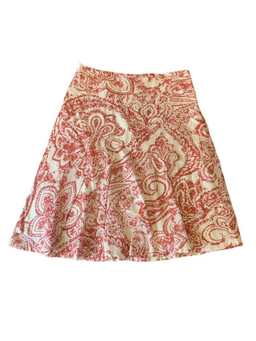 GAP Skirt 8 Muted Red and Cream design lined 100% Cotton